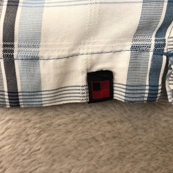 Woolrich Mens Plaid Button Down Shirt Size XL Blue Short Sleeve Casual Travel - Picture 4 of 6